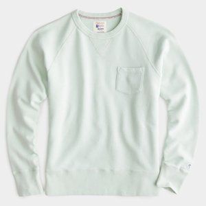 Todd Snyder SUN-FADED MIDWEIGHT POCKET SWEATSHIRT IN PALE MINT $138